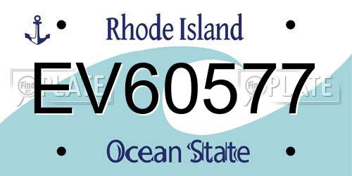 EV60577 Rhode Island License Plate