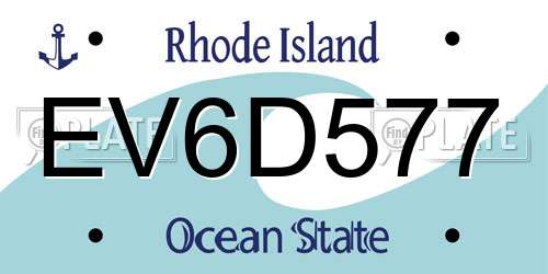 EV6D577 Rhode Island License Plate