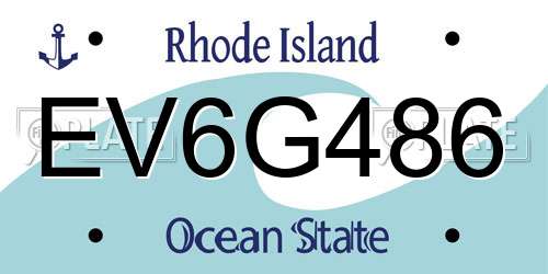 EV6G486 Rhode Island License Plate