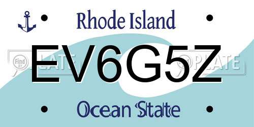 EV6G5Z Rhode Island License Plate