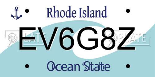 EV6G8Z Rhode Island License Plate