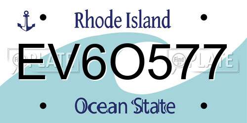 EV6O577 Rhode Island License Plate