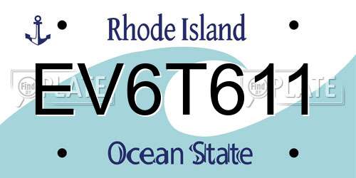 EV6T611 Rhode Island License Plate