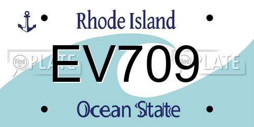 EV709 Rhode Island License Plate