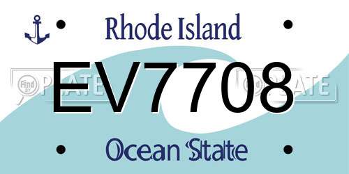 EV7708 Rhode Island License Plate