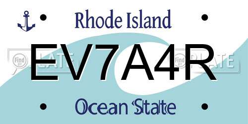 EV7A4R Rhode Island License Plate