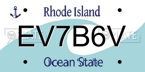 EV7B6V Rhode Island License Plate