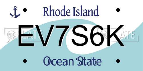 EV7S6K Rhode Island License Plate