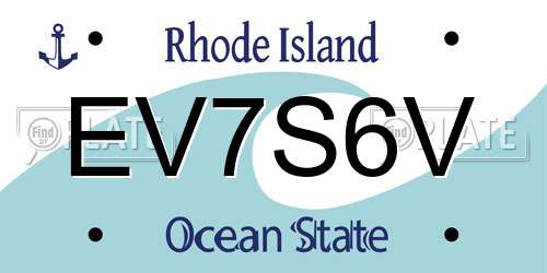 EV7S6V Rhode Island License Plate