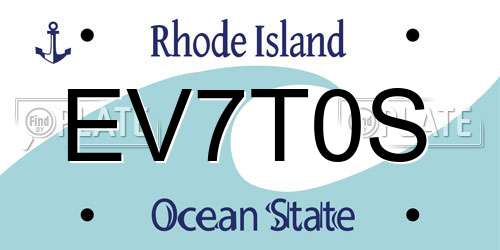 EV7T0S Rhode Island License Plate