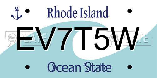EV7T5W Rhode Island License Plate