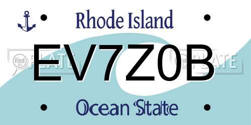 EV7Z0B Rhode Island License Plate
