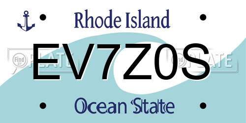 EV7Z0S Rhode Island License Plate
