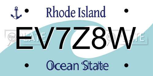 EV7Z8W Rhode Island License Plate