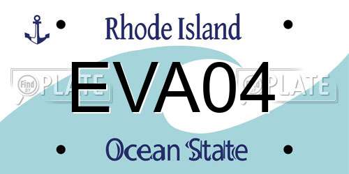 EVA04 Rhode Island License Plate