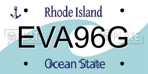 EVA96G Rhode Island License Plate