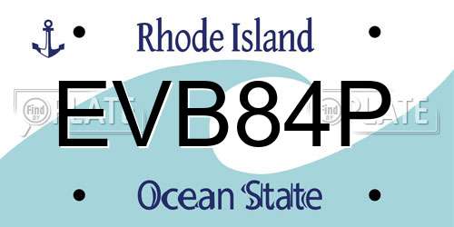 EVB84P Rhode Island License Plate