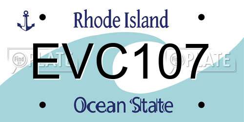 EVC107 Rhode Island License Plate
