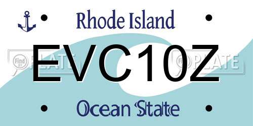 EVC10Z Rhode Island License Plate
