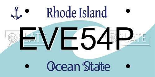 EVE54P Rhode Island License Plate