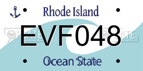 EVF048 Rhode Island License Plate