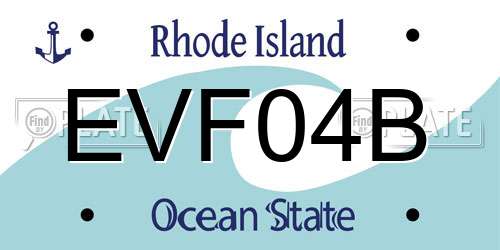 EVF04B Rhode Island License Plate