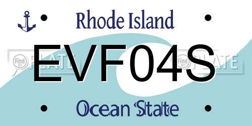EVF04S Rhode Island License Plate