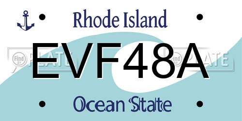 EVF48A Rhode Island License Plate