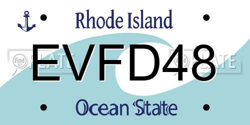 EVFD48 Rhode Island License Plate