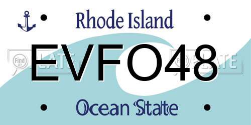 EVFO48 Rhode Island License Plate