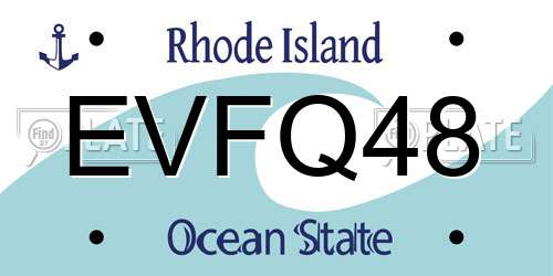 EVFQ48 Rhode Island License Plate