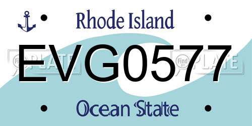 EVG0577 Rhode Island License Plate