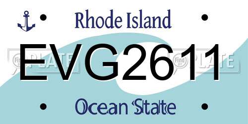 EVG2611 Rhode Island License Plate