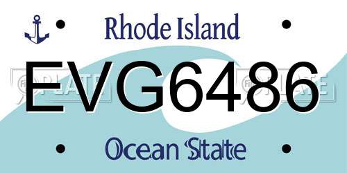 EVG6486 Rhode Island License Plate