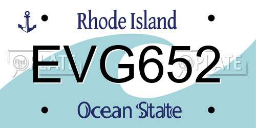 EVG652 Rhode Island License Plate