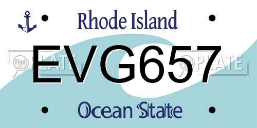EVG657 Rhode Island License Plate