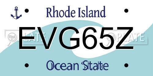 EVG65Z Rhode Island License Plate