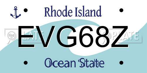 EVG68Z Rhode Island License Plate