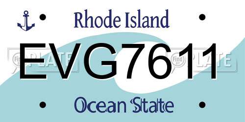 EVG7611 Rhode Island License Plate