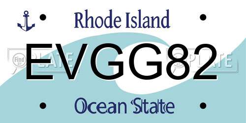 EVGG82 Rhode Island License Plate