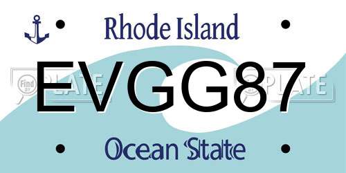 EVGG87 Rhode Island License Plate