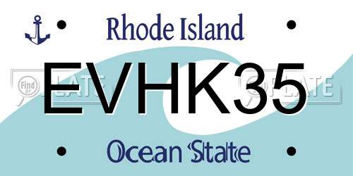 EVHK35 Rhode Island License Plate