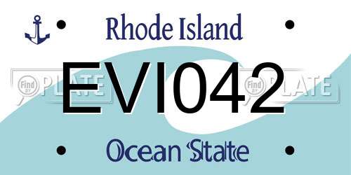 EVI042 Rhode Island License Plate
