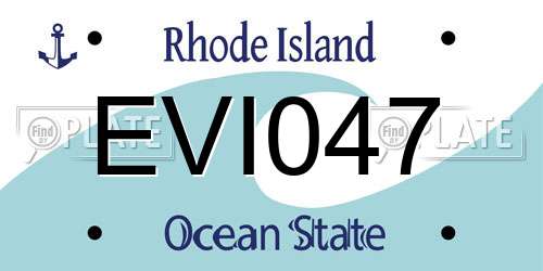 EVI047 Rhode Island License Plate