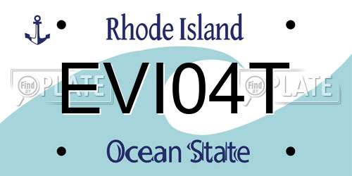 EVI04T Rhode Island License Plate