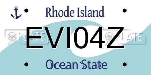 EVI04Z Rhode Island License Plate