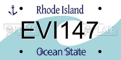 EVI147 Rhode Island License Plate