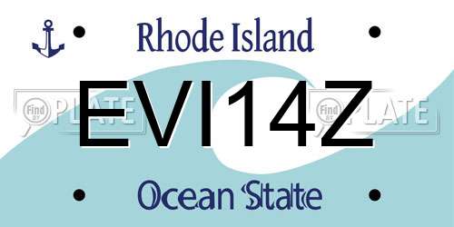 EVI14Z Rhode Island License Plate