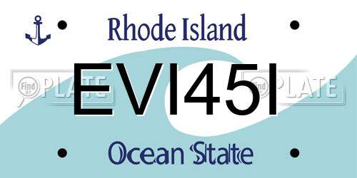 EVI45I Rhode Island License Plate
