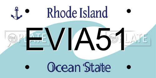 EVIA51 Rhode Island License Plate